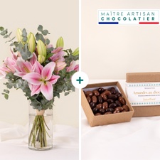 Fleurs et cadeaux Nos magnifiques lys et leurs amandes au chocolat