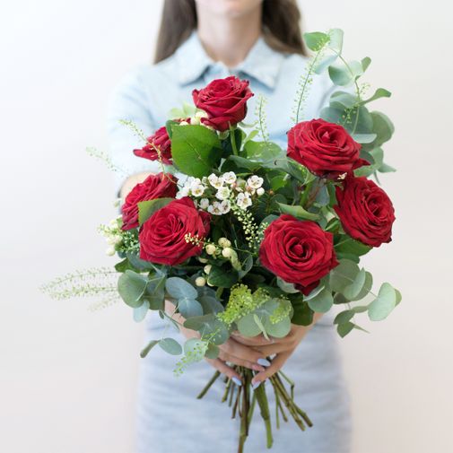 Bouquet de roses Rouge festif