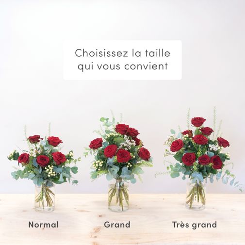 Bouquet de roses Rouge festif