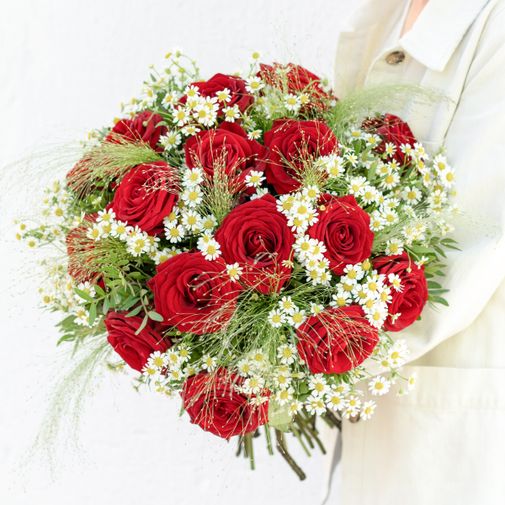 Bouquet de roses Rouge idylle