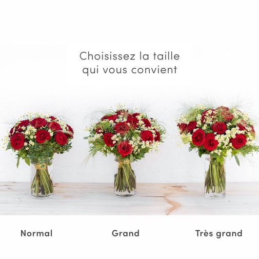 Bouquet de roses Rouge idylle