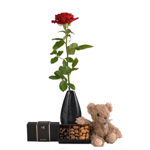 Bouquet de roses Trio de tendresse Fleurs et gourmandises