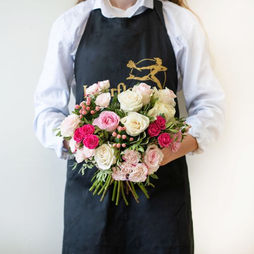 Bouquet de roses Vanille fraise