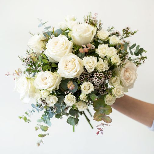 Bouquet de roses Vert coton