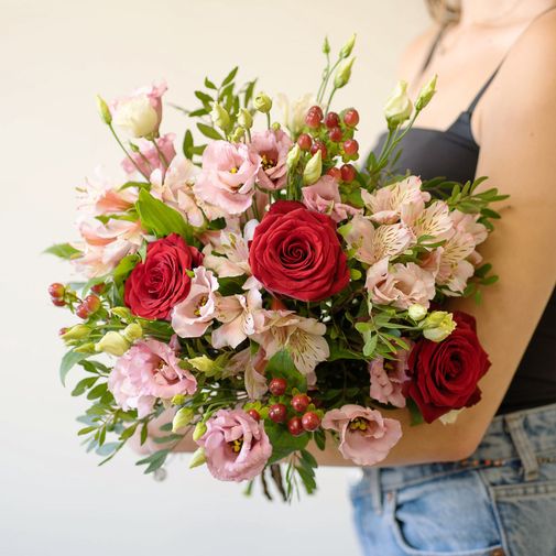 Bouquet de fleurs Frimousse et sa bougie parfumée