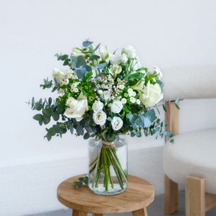 Bouquet de fleurs Paradis blanc Naissance maman