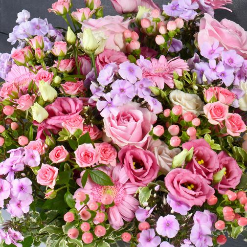 Bouquet de fleurs Pink et parme