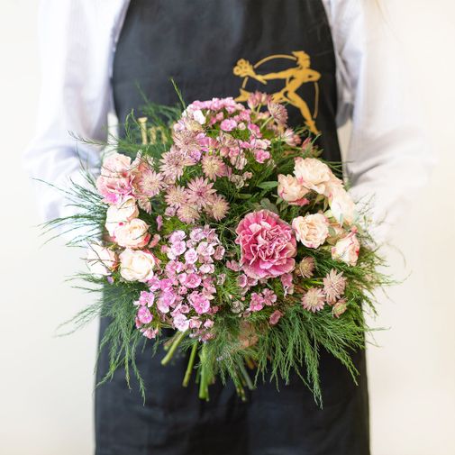 Bouquet de fleurs Velours et son champagne Devaux