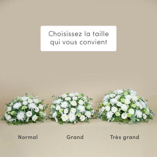 Fleurs deuil Bel hommage blanc