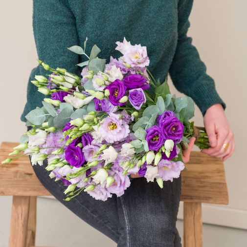 Bouquet de fleurs Brassée de lisianthus parme