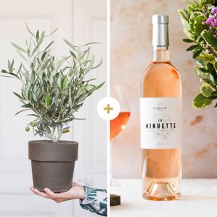 Fleurs et cadeaux Olivier et son vin rosé La Minuette Anniversaire