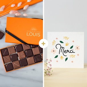 Fleurs et cadeaux Chocolats et sa carte message merci Remerciements