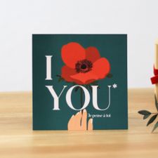 Bouquet de fleurs Carte Message I FLOWER YOU Anémone